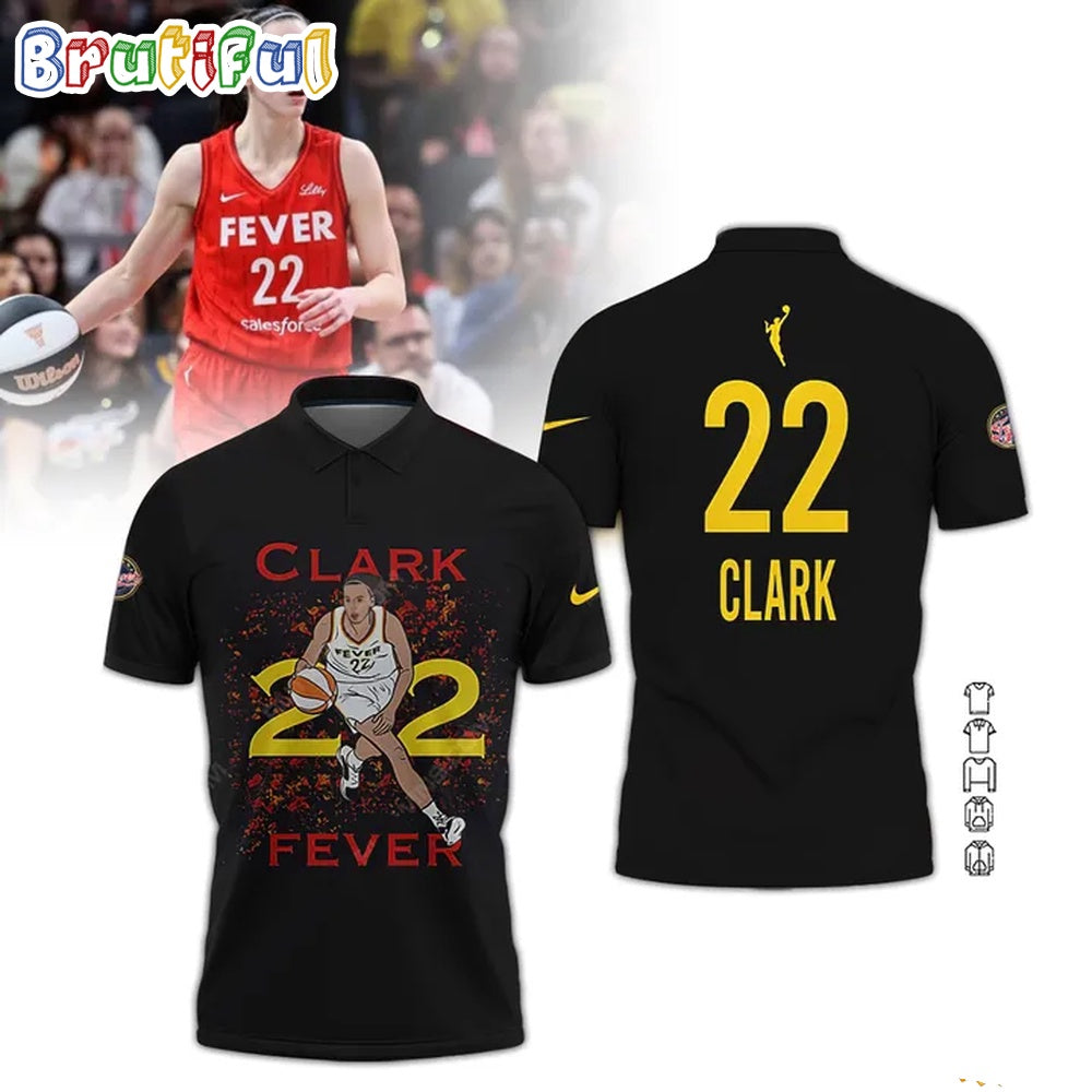 Caitlin Clark 22 Indiana Fever All Star Player Basketball Polo Shirt