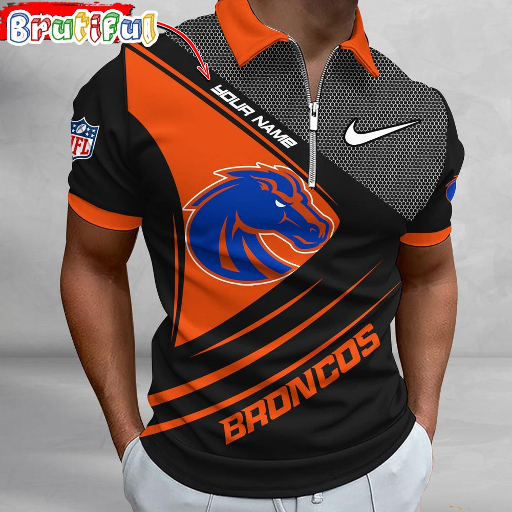 NCAA Boise State Broncos Polo Shirt, Sporty Zip Polo Shirt