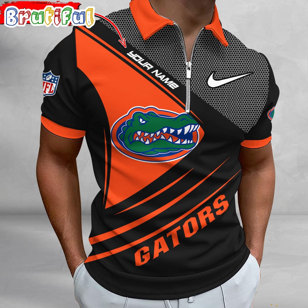 NCAA Florida Gators Polo Shirt, Sporty Zip Polo Shirt