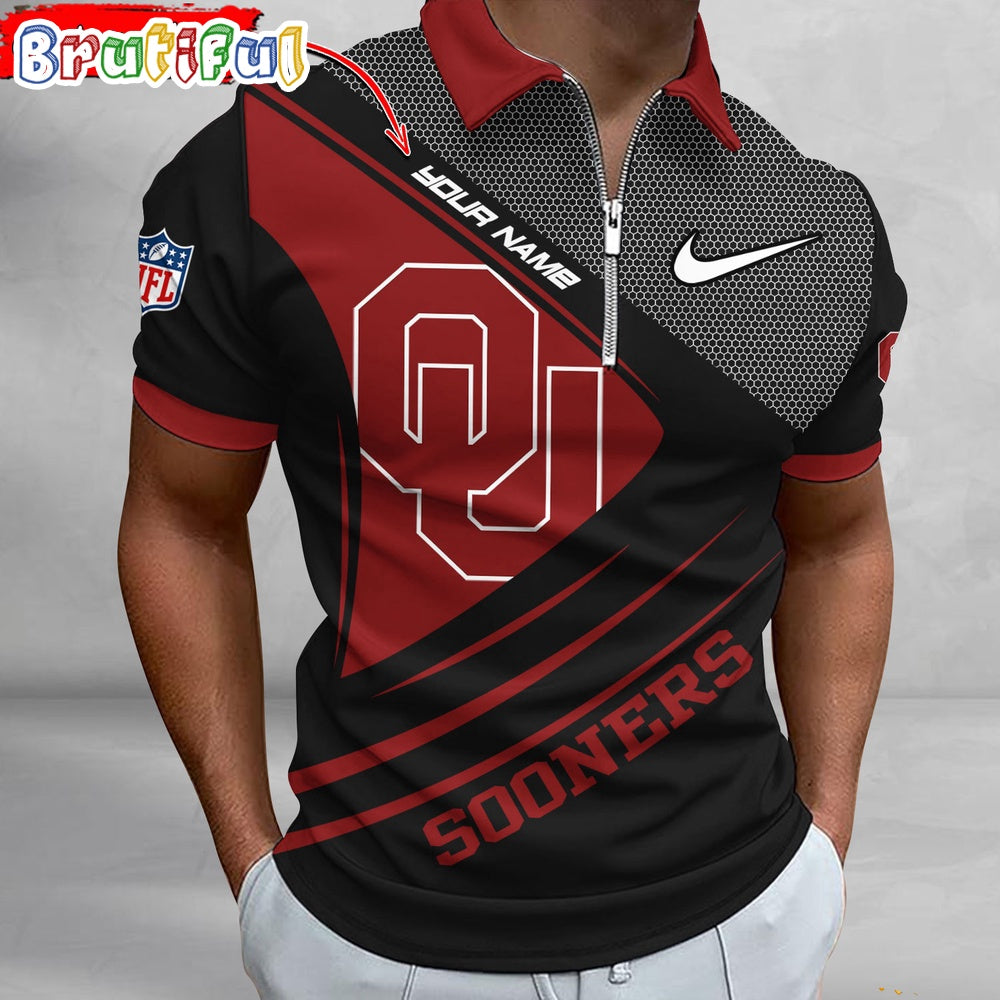 NCAA Oklahoma Sooners Polo Shirt, Sporty Zip Polo Shirt