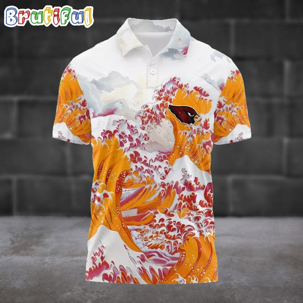 NFL Arizona Cardinals Football Great Wave Polo Shirt