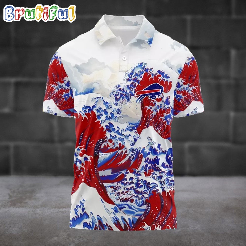 NFL Buffalo Bills Football Great Wave Polo Shirt