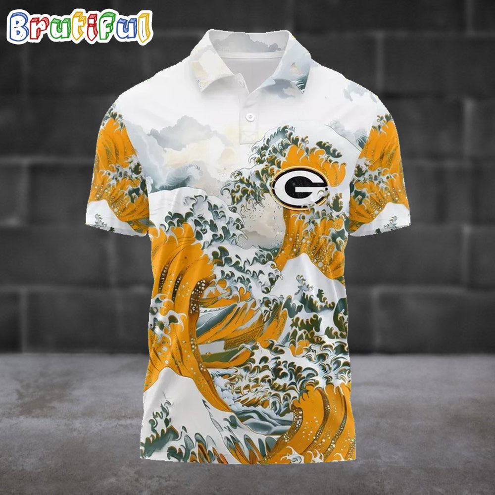 NFL Green Bay Packers Football Great Wave Polo Shirt