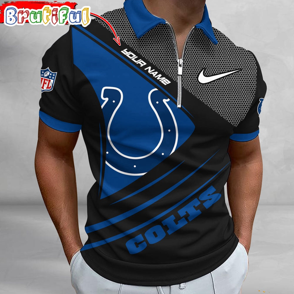 NFL Indianapolis Colts Polo Shirt, Football Sport Zip Polo Shirt