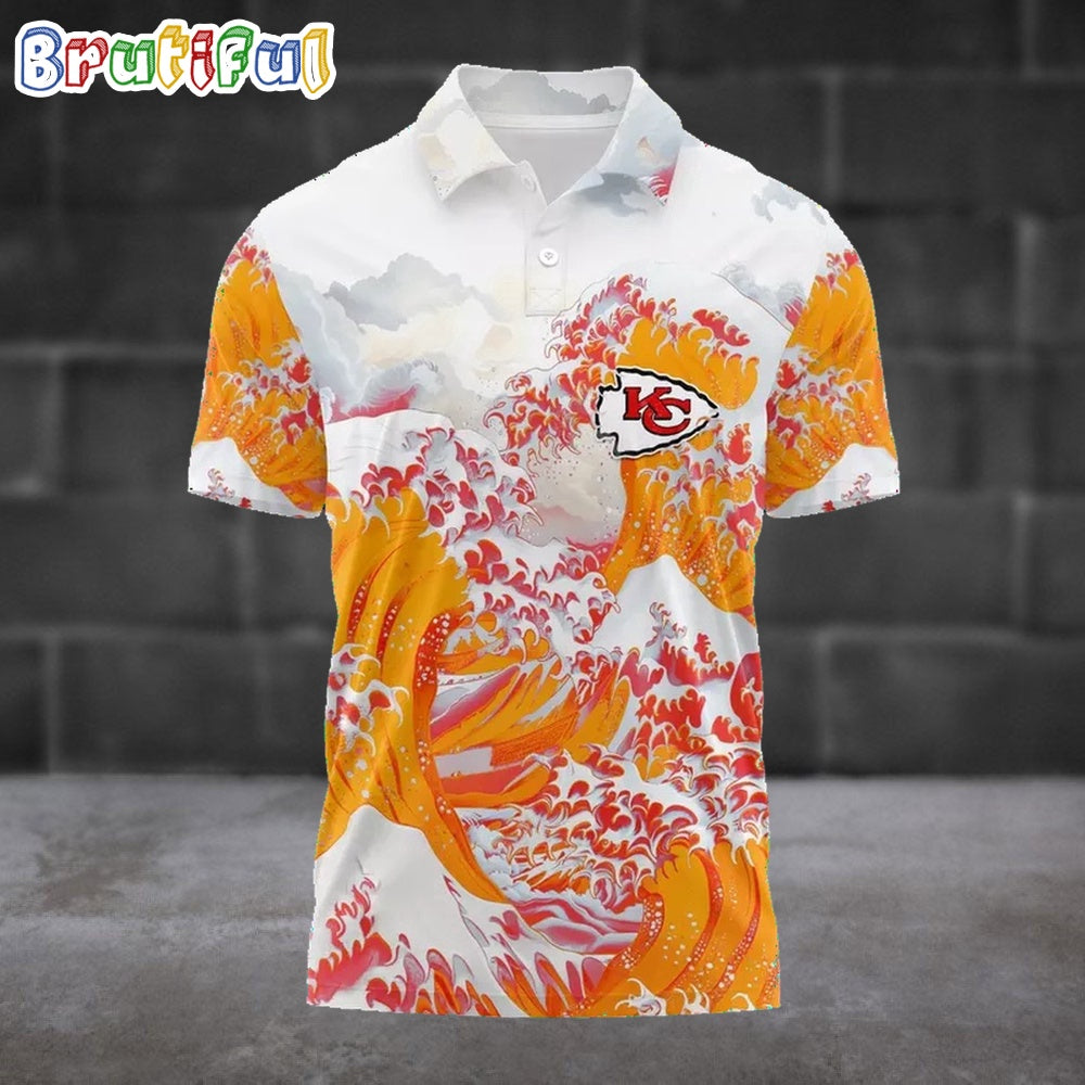 NFL Kansas City Chiefs Football Great Wave Polo Shirt