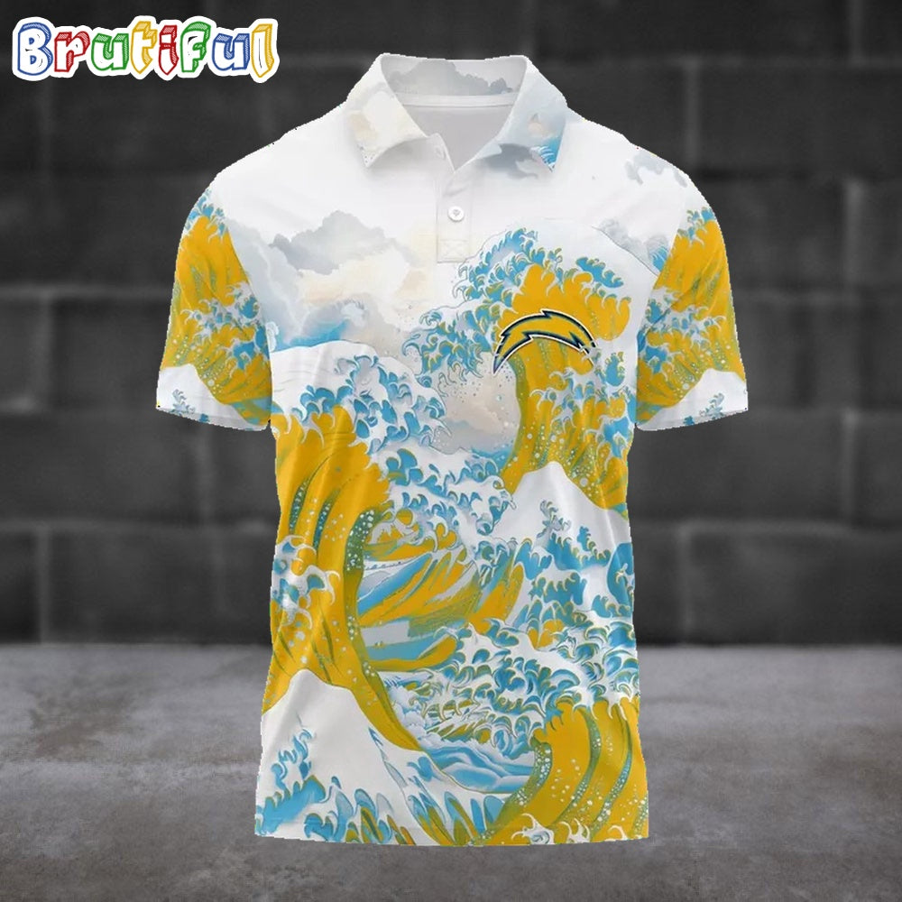 NFL Los Angeles Chargers Football Great Wave Polo Shirt