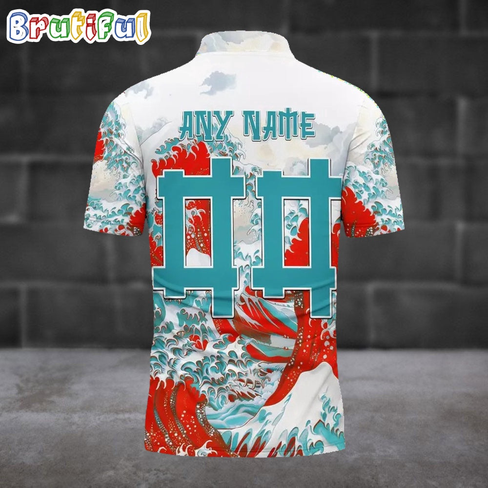 NFL Miami Dolphins Football Great Wave Polo Shirt