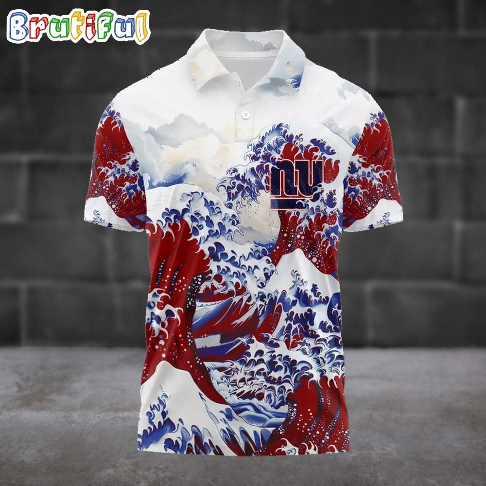NFL New York Giants Football Great Wave Polo Shirt