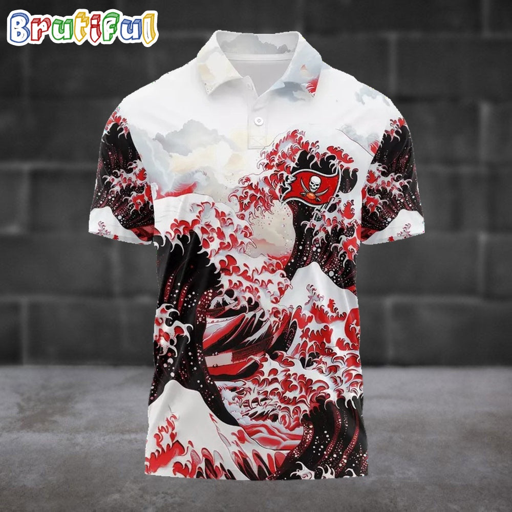NFL Tampa Bay Buccaneers Football Great Wave Polo Shirt