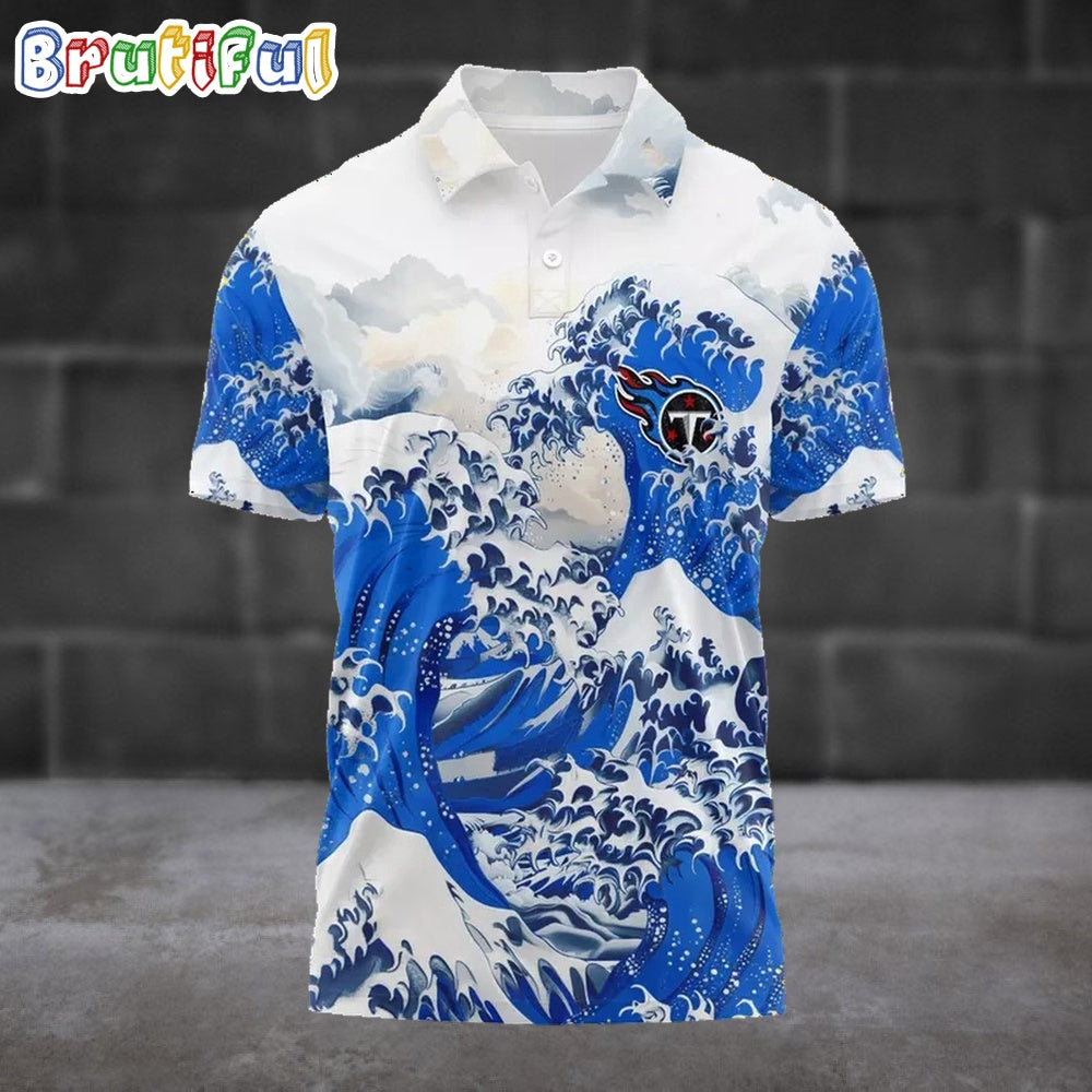 NFL Tennessee Titans Football Great Wave Polo Shirt