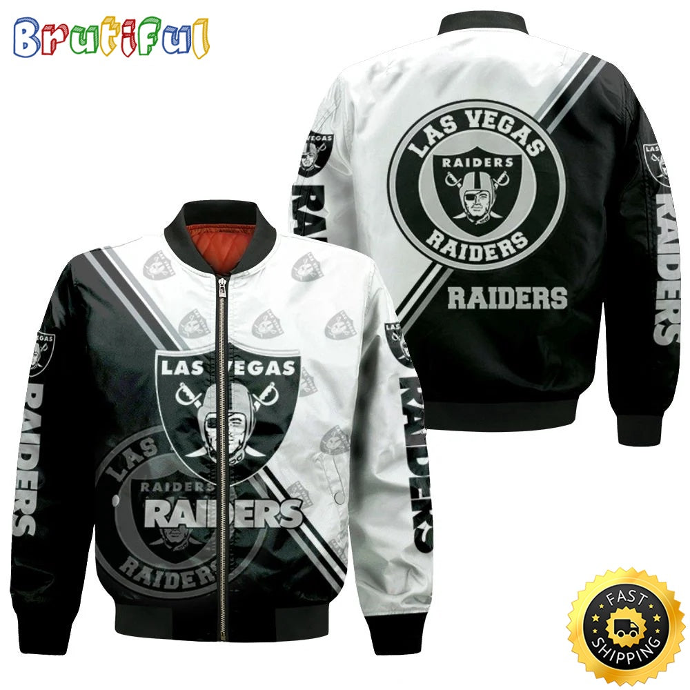 NFL Las Vegas Raiders Bomber Jacket Logo For Fans