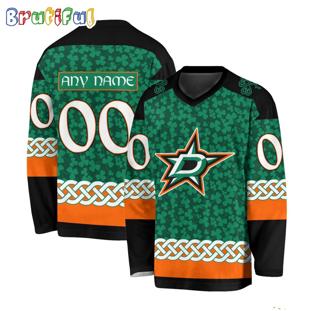 NHL Dallas Stars Jersey Special St.Patrick's Day Design Hockey Jersey