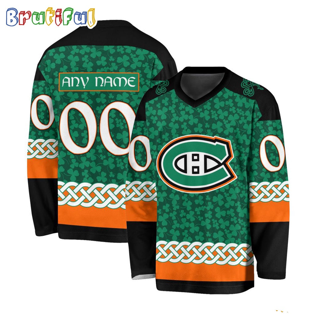NHL Montreal Canadiens Jersey Special St.Patrick's Day Design Hockey Jersey