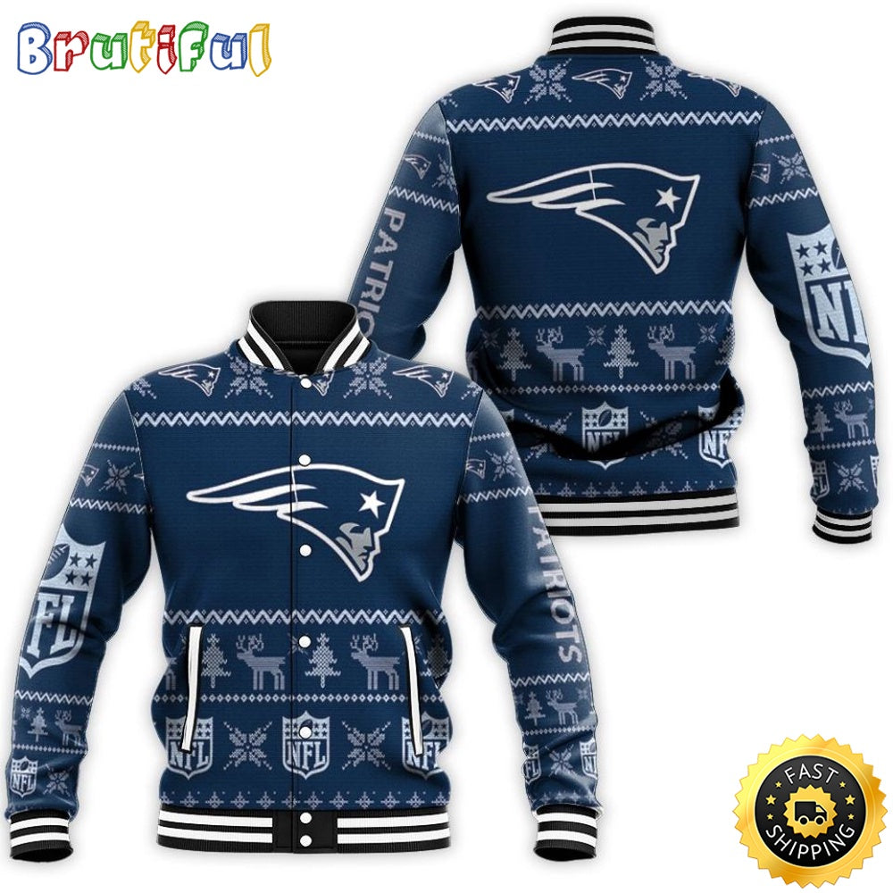 New England Patriots Baseball Jacket Ugly Sweatshirt Christmas