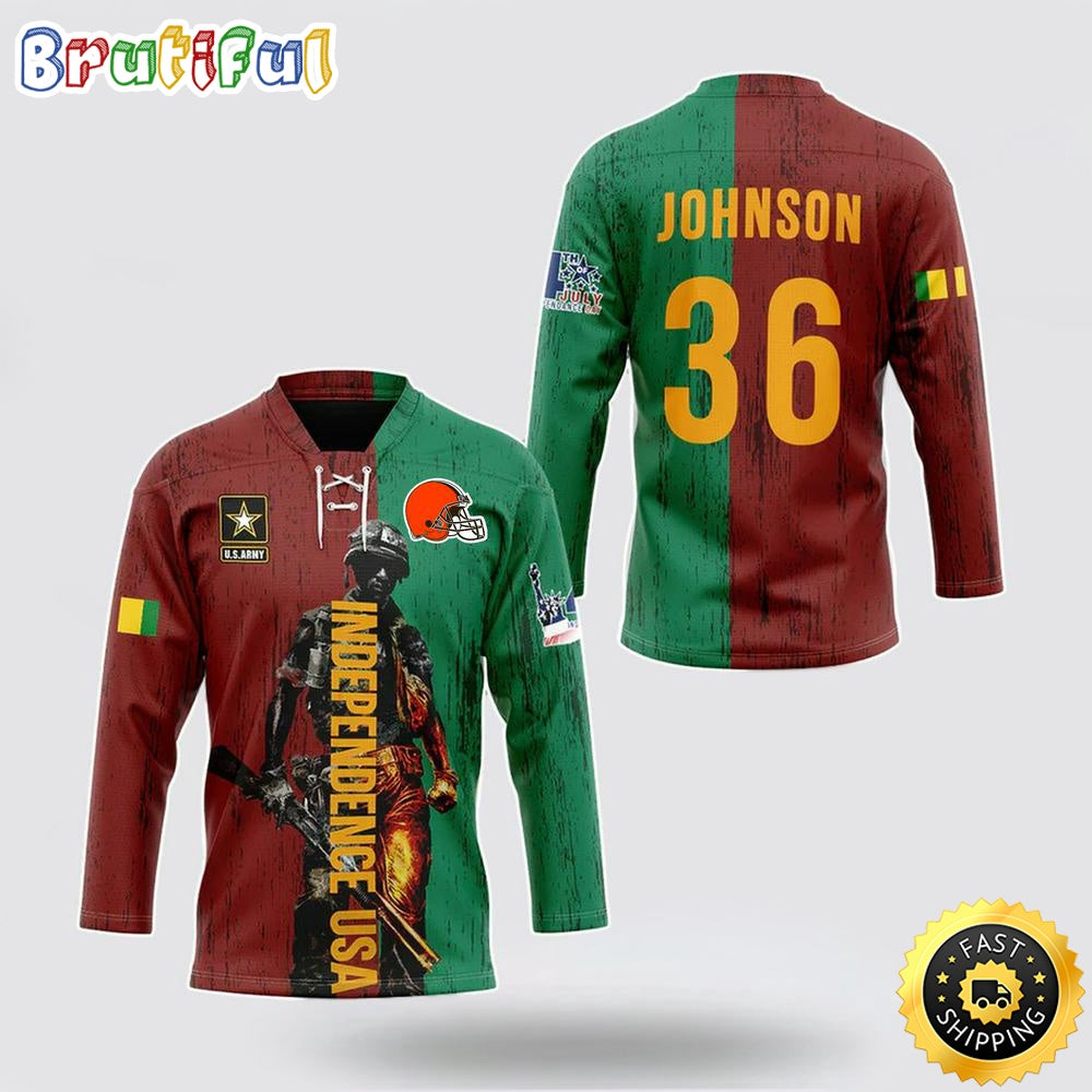 Personalized NFL Cleveland Browns Hockey Jersey Vietnam Veterans Day Nfl Hockey Jersey For Fans