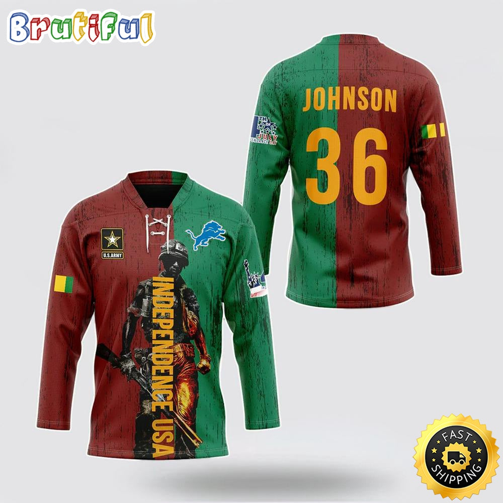 Personalized NFL Detroit Lions Hockey Jersey Vietnam Veterans Day Nfl Hockey Jersey For Fans