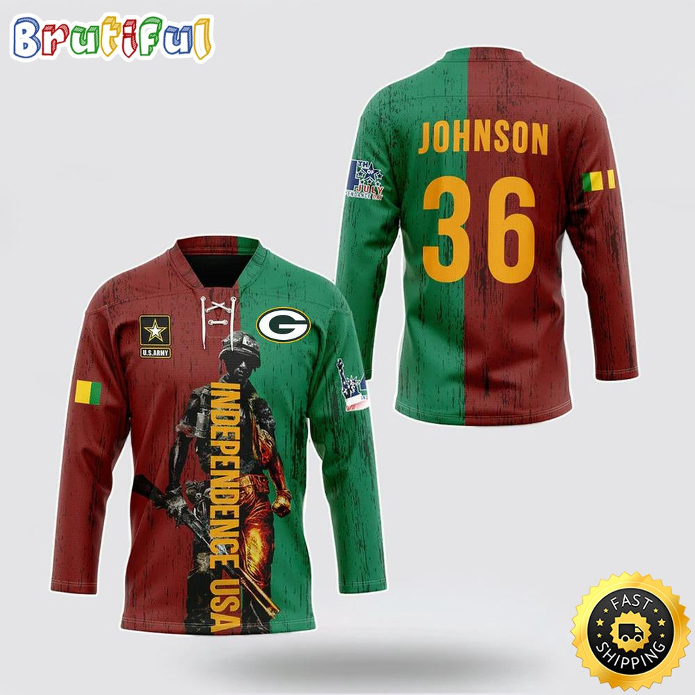 Personalized NFL Green Bay Packers Hockey Jersey Vietnam Veterans Day Nfl Hockey Jersey For Fans