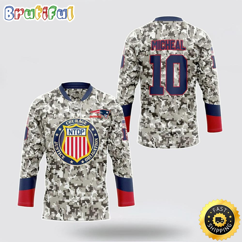 Personalized NFL New England Patriots Hockey Jersey Veterans Nfl Hockey Jersey For Fans