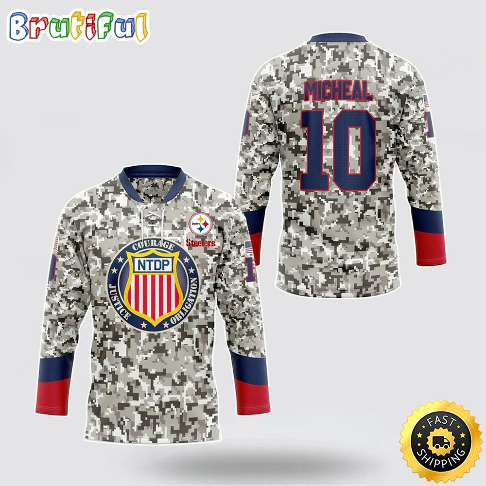 Personalized NFL Pittsburgh Steelers Hockey Jersey Veterans Nfl Hockey Jersey For Fans