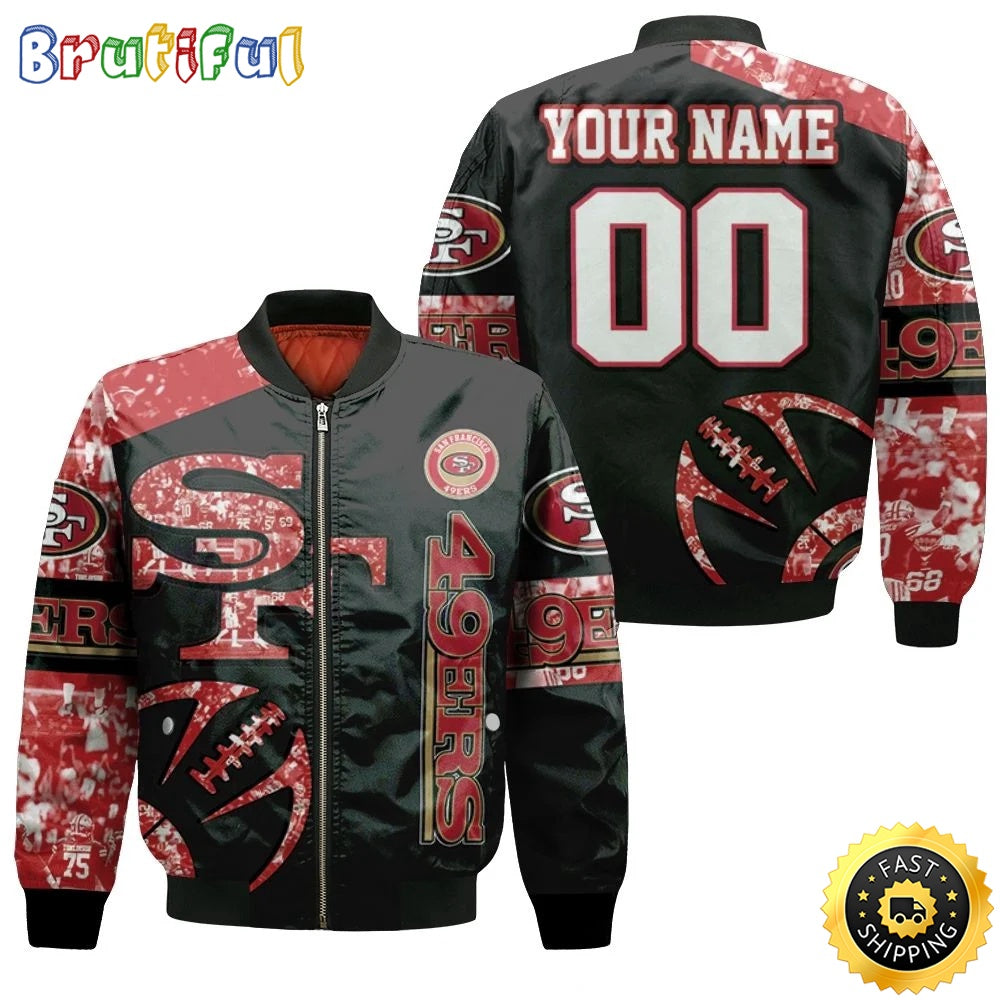 Personalized NFL San Francisco 49ers Bomber Jacket Classic Bomber Style