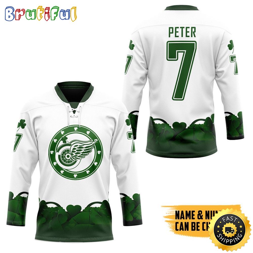 Personalized NHL Detroit Red Wings 2024 St Patrick Day Hockey Jersey Nhl Hockey Jerseys