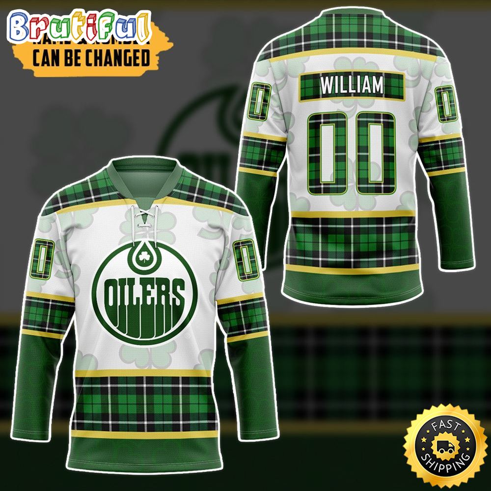 Personalized NHL Edmonton Oilers St Patrick Day Hockey Jersey Nhl Hockey Jerseys