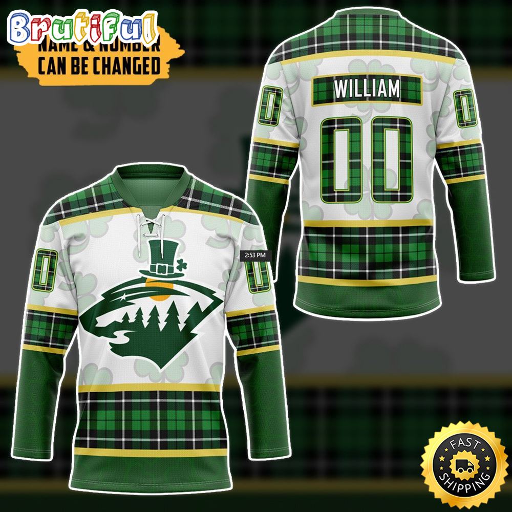 Personalized NHL Minnesota Wild St Patrick Day Hockey Jersey Nhl Hockey Jerseys