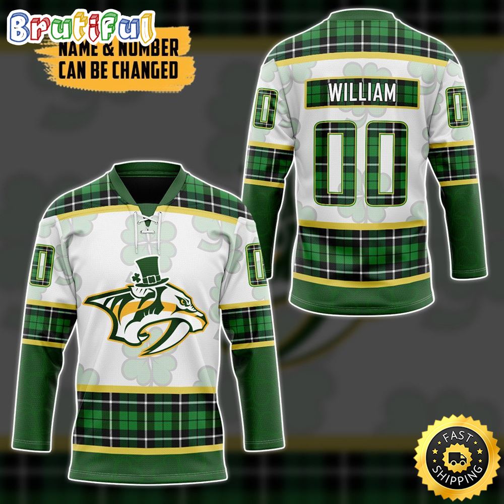 Personalized NHL Nashville Predators St Patrick Day Hockey Jersey Nhl Hockey Jerseys