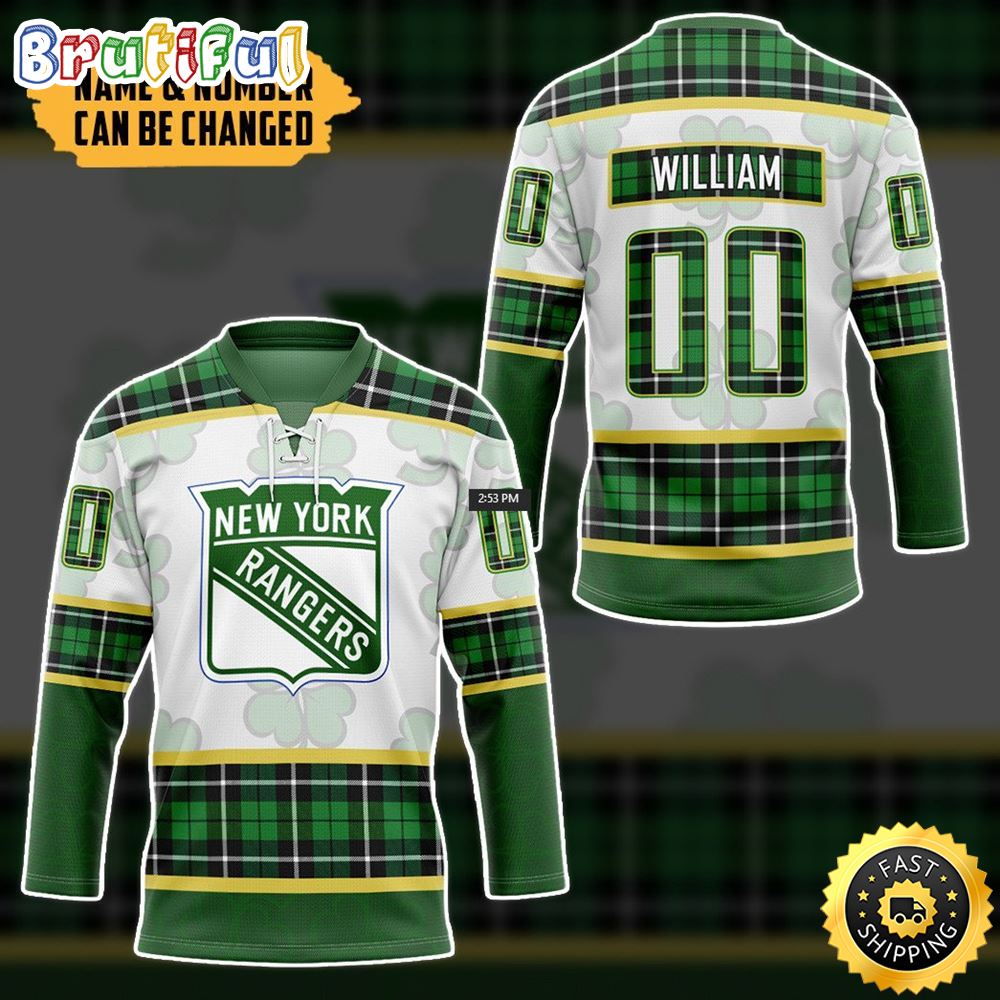Personalized NHL New York Rangers St Patrick Day Hockey Jersey Nhl Hockey Jerseys