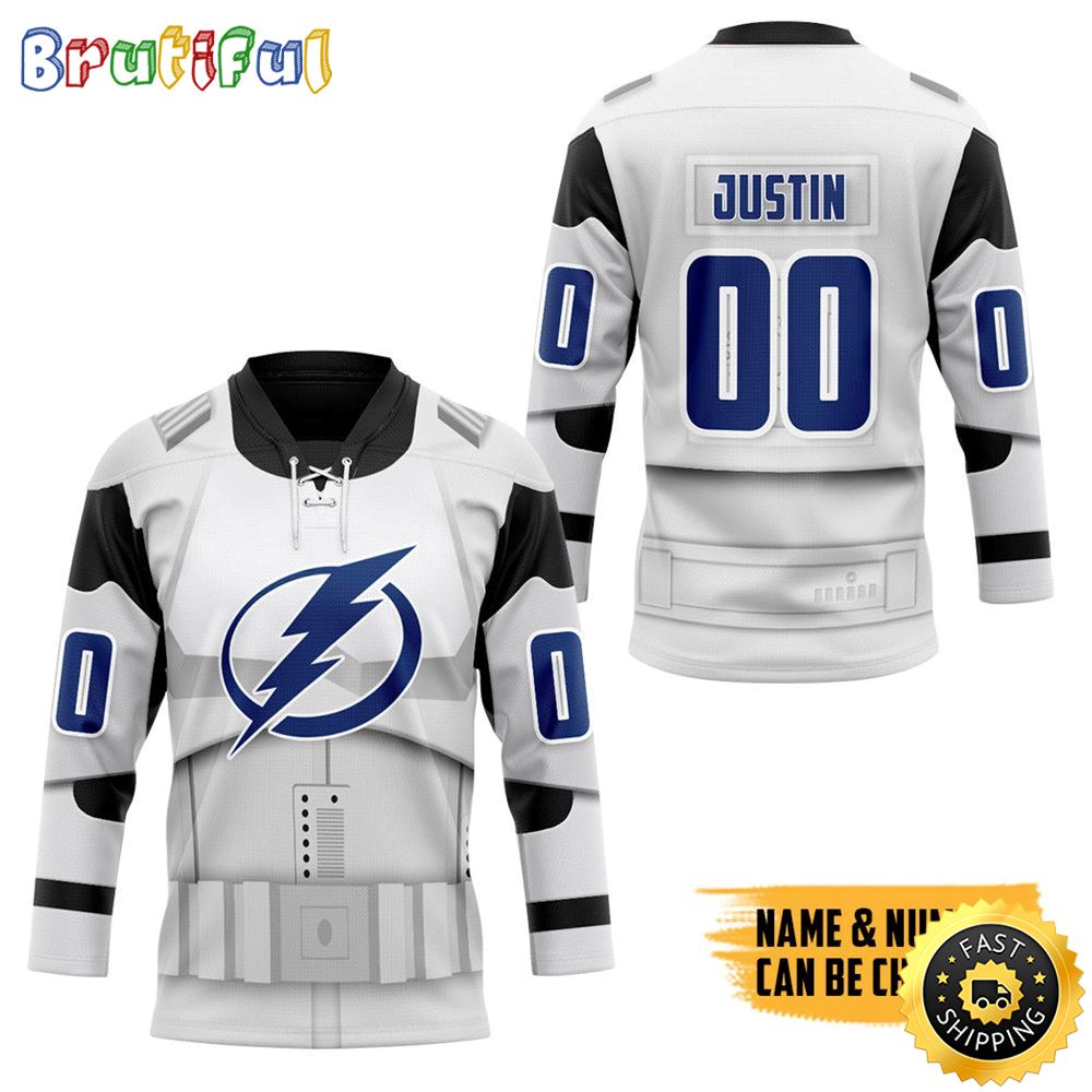Personalized NHL SW X Tampa Bay Lightning May The 4th Be With You Hockey Jersey Nhl Hockey Jerseys