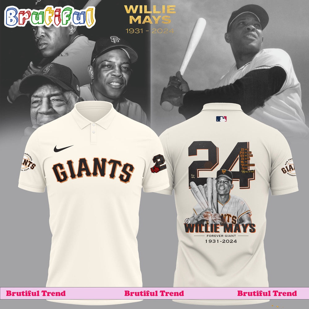 Willie Mays San Francisco Giants 1931-2024 Polo Shirt