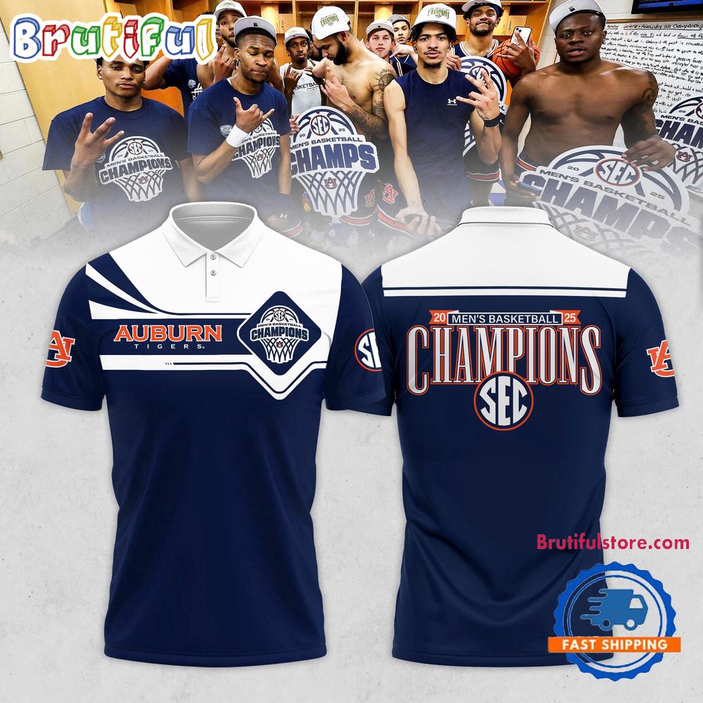 Auburn Tigers 2025 SEC Men’s Basketball Regular Season Champions Polo Shirt