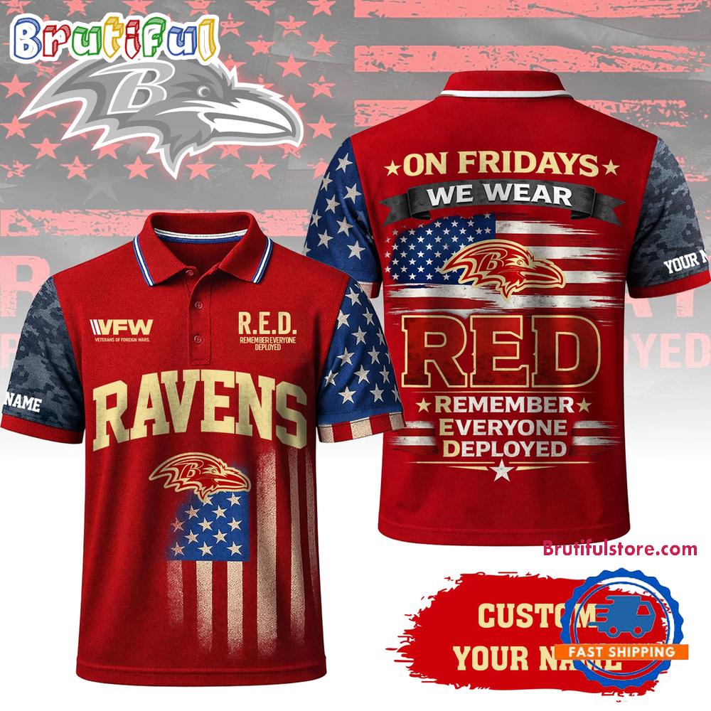 Baltimore Ravens 2026 NFL Red Friday Limited Edition Polo Shirt