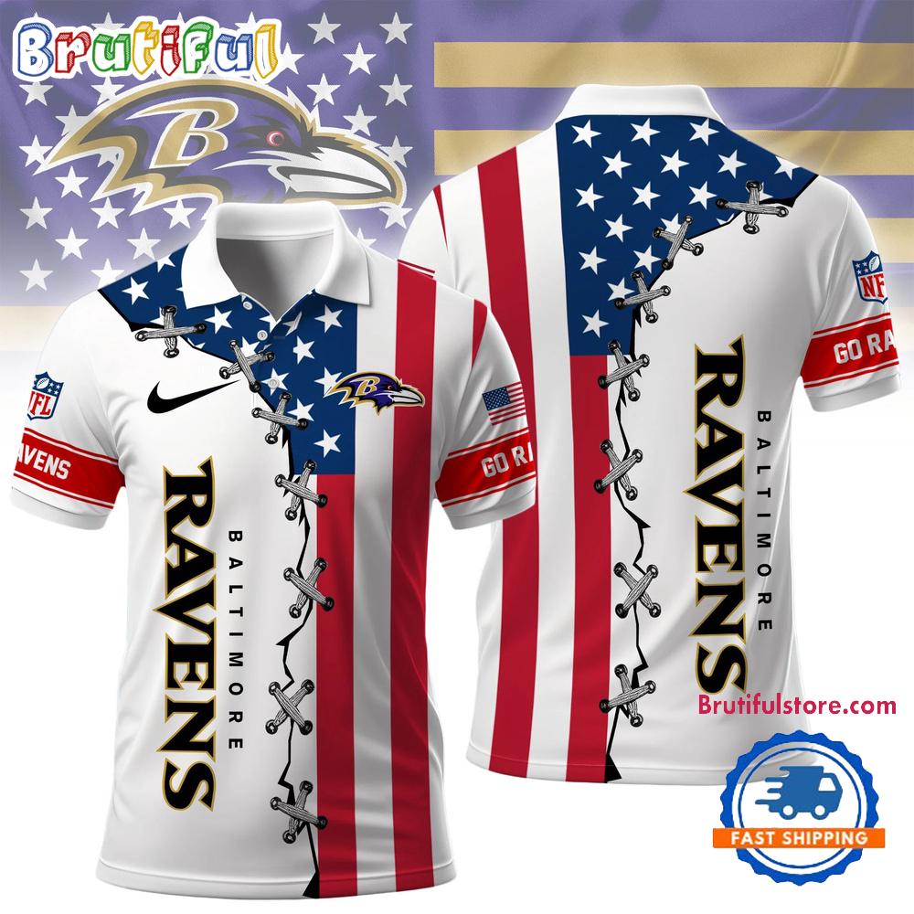 Baltimore Ravens NFL Freedom American Polo Shirt