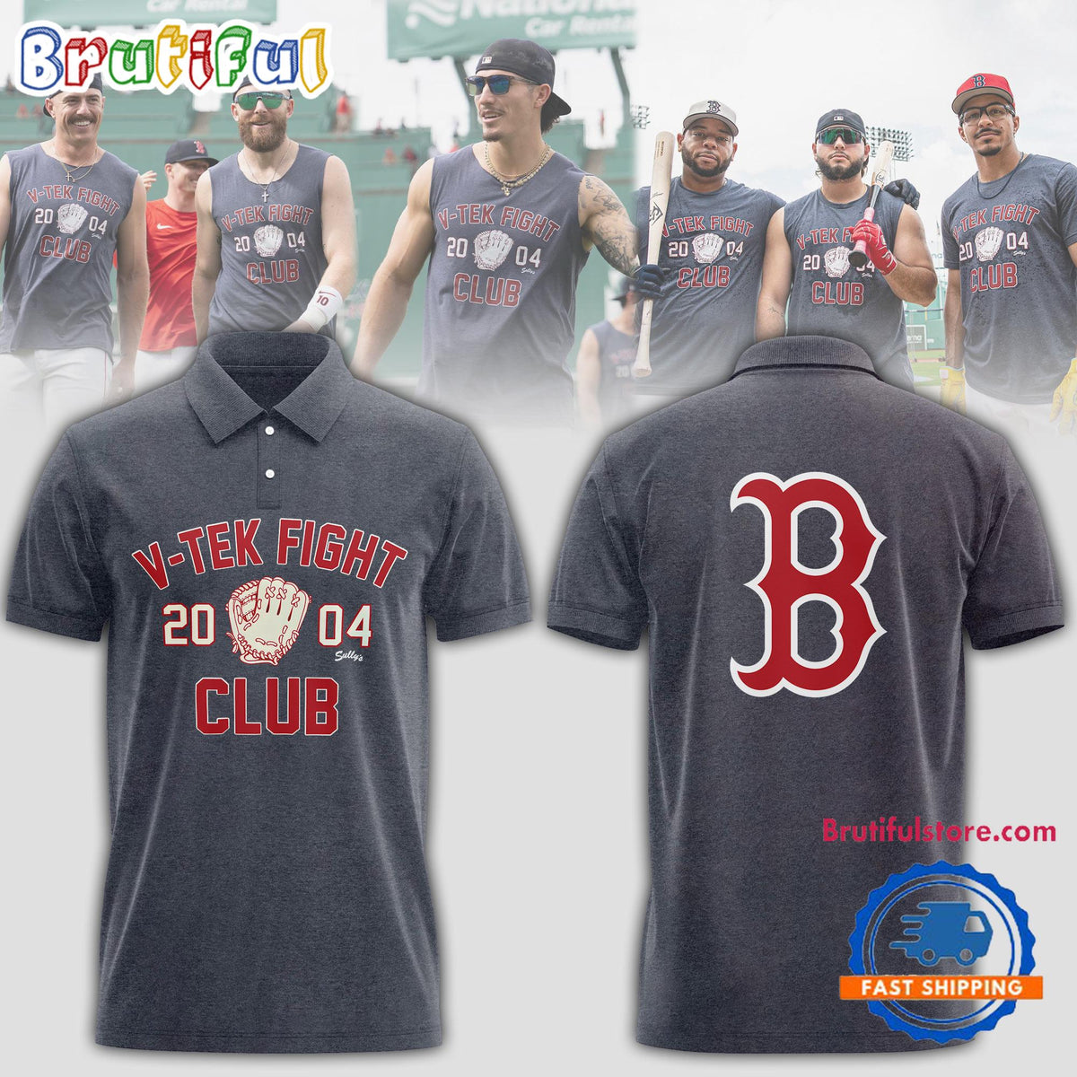 Boston Red Sox V TEK Fight Club 2004 Polo Shirt