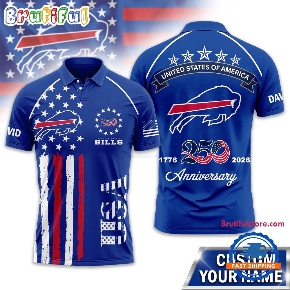 Buffalo Bills 2026 NFL American Semiquincentennial 250th Anniversary Polo Shirt