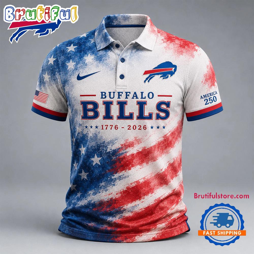 Buffalo Bills NFL America 250 Years Of Freedom 1776-2026 New Design Polo Shirt