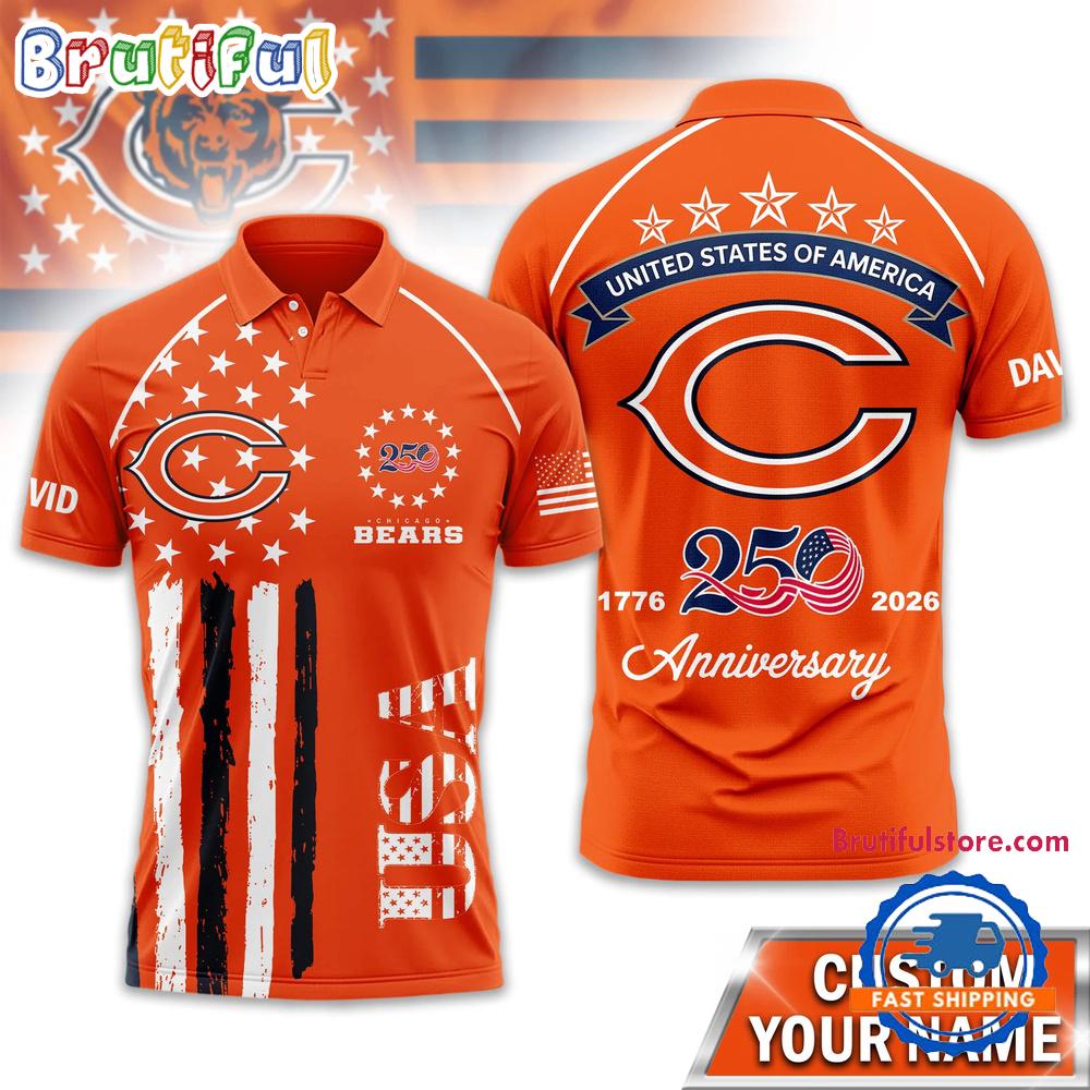 Chicago Bears 2026 NFL American Semiquincentennial 250th Anniversary Polo Shirt