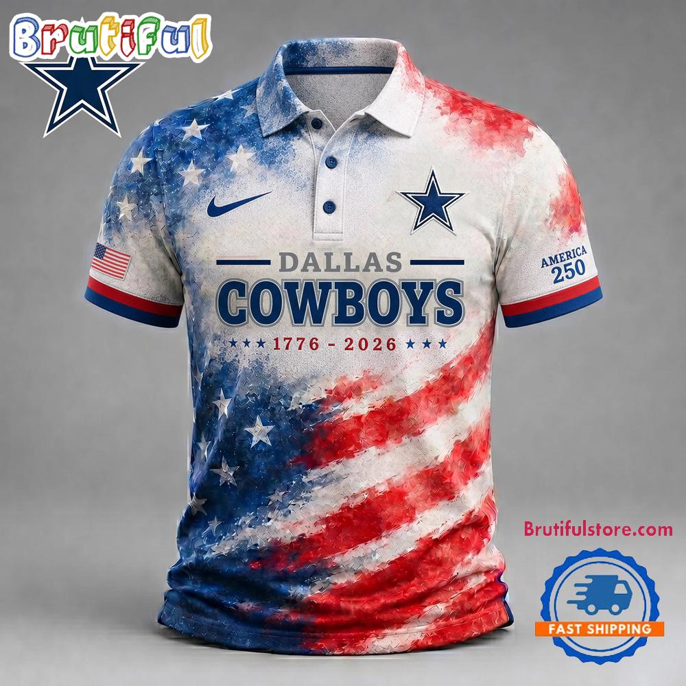 Dallas Cowboys NFL America 250 Years Of Freedom 1776-2026 New Design Polo Shirt