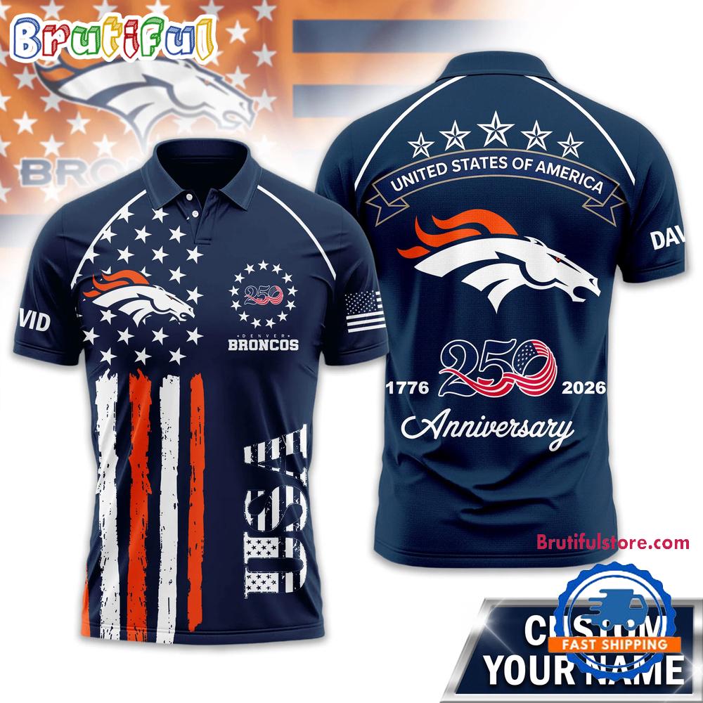 Denver Broncos 2026 NFL American Semiquincentennial 250th Anniversary Polo Shirt