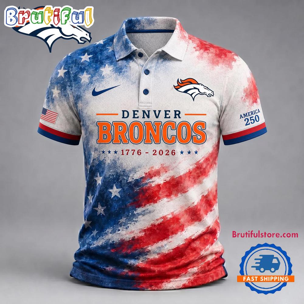 Denver Broncos NFL America 250 Years Of Freedom 1776-2026 New Design Polo Shirt