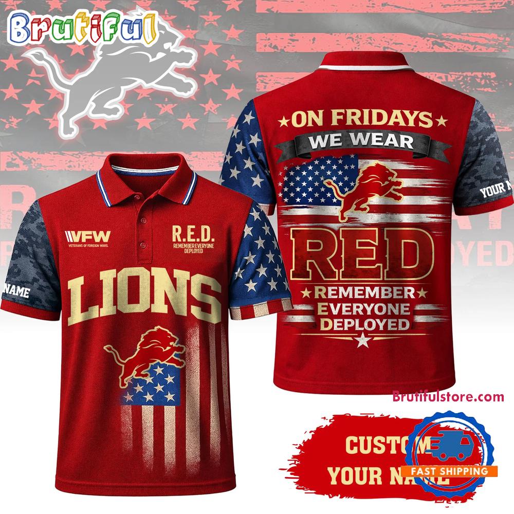 Detroit Lions 2026 NFL Red Friday Limited Edition Polo Shirt
