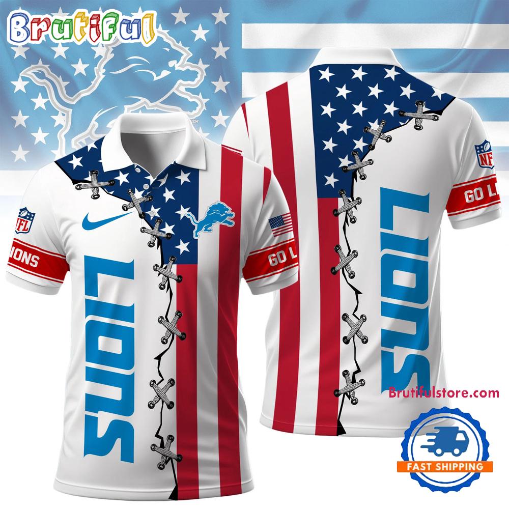 Detroit Lions NFL Freedom American Polo Shirt