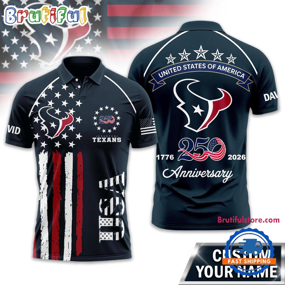 Houston Texans 2026 NFL American Semiquincentennial 250th Anniversary Polo Shirt