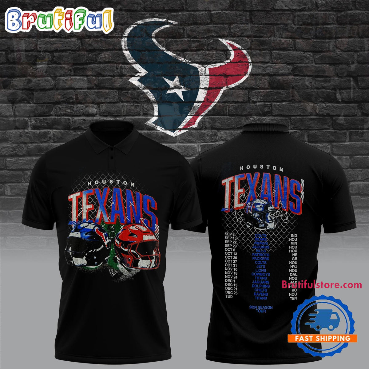 Houston Texans NFL 2024 Schedule Polo Shirt