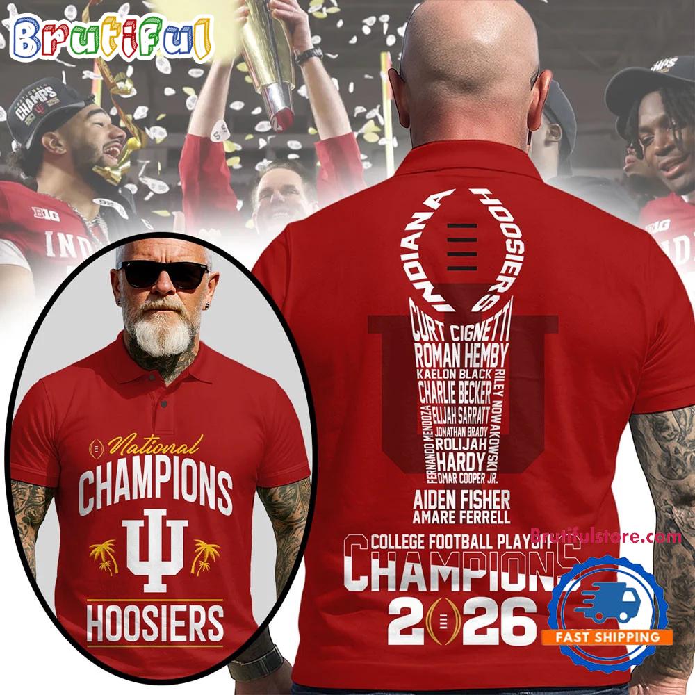 Indiana Hoosiers NCAA 2026 CFP National Champions Polo Shirt