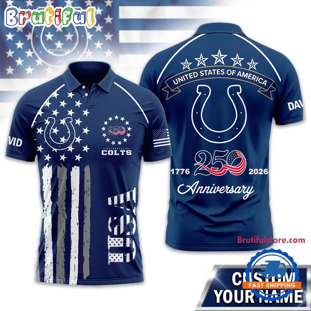 Indianapolis Colts 2026 NFL American Semiquincentennial 250th Anniversary Polo Shirt