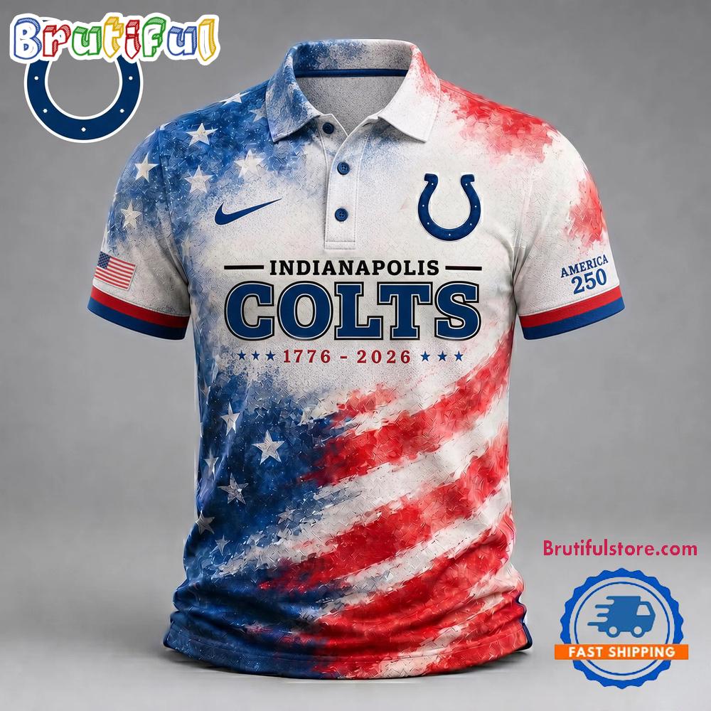 Indianapolis Colts NFL America 250 Years Of Freedom 1776-2026 New Design Polo Shirt