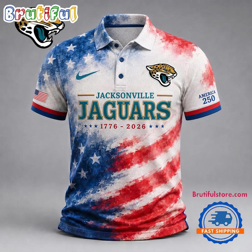 Jacksonville Jaguars NFL America 250 Years Of Freedom 1776-2026 New Design Polo Shirt