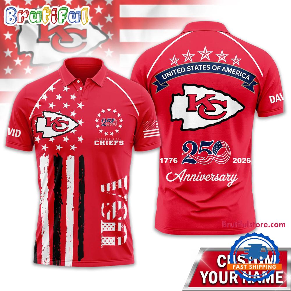 Kansas City Chiefs 2026 NFL American Semiquincentennial 250th Anniversary Polo Shirt